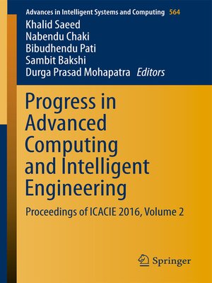 cover image of Progress in Advanced Computing and Intelligent Engineering
